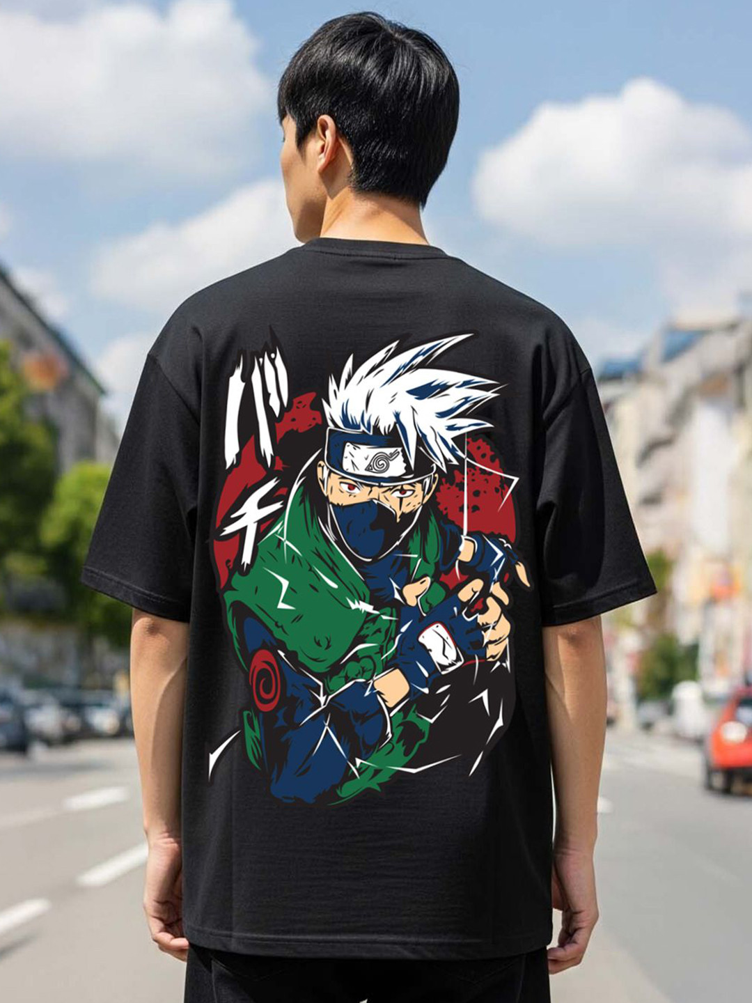 MaverIQ Men Round Neck Anime Graphic Printed T-shirt