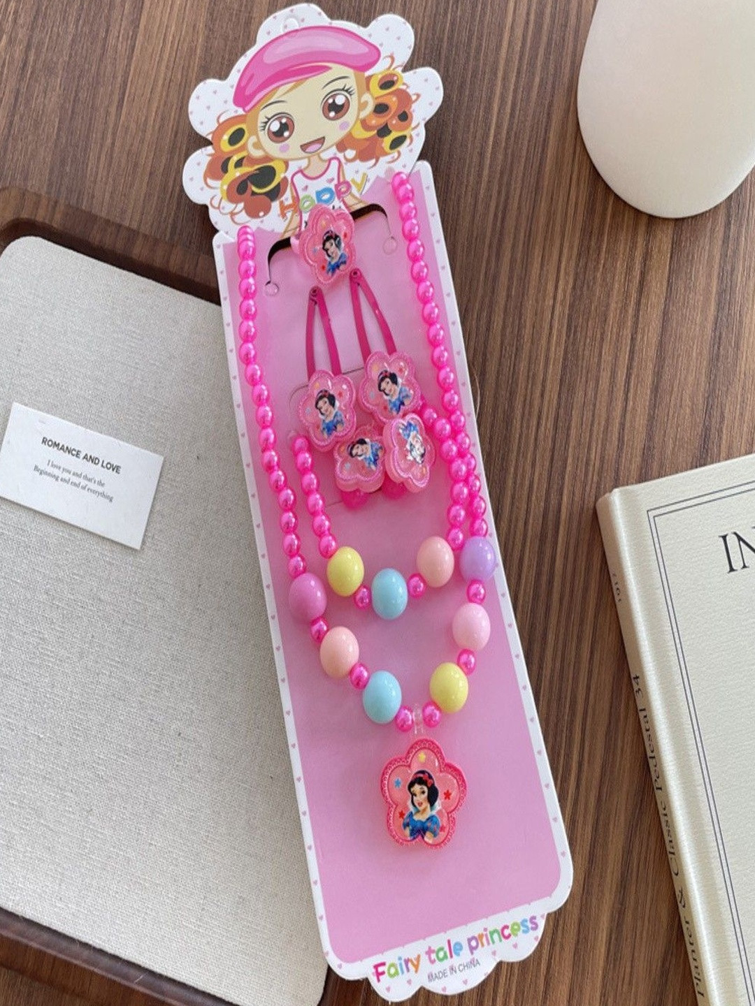 SAPRAA TRENDS Kids-Girls NA Copper Artificial Stones and Beads Jewellery Set