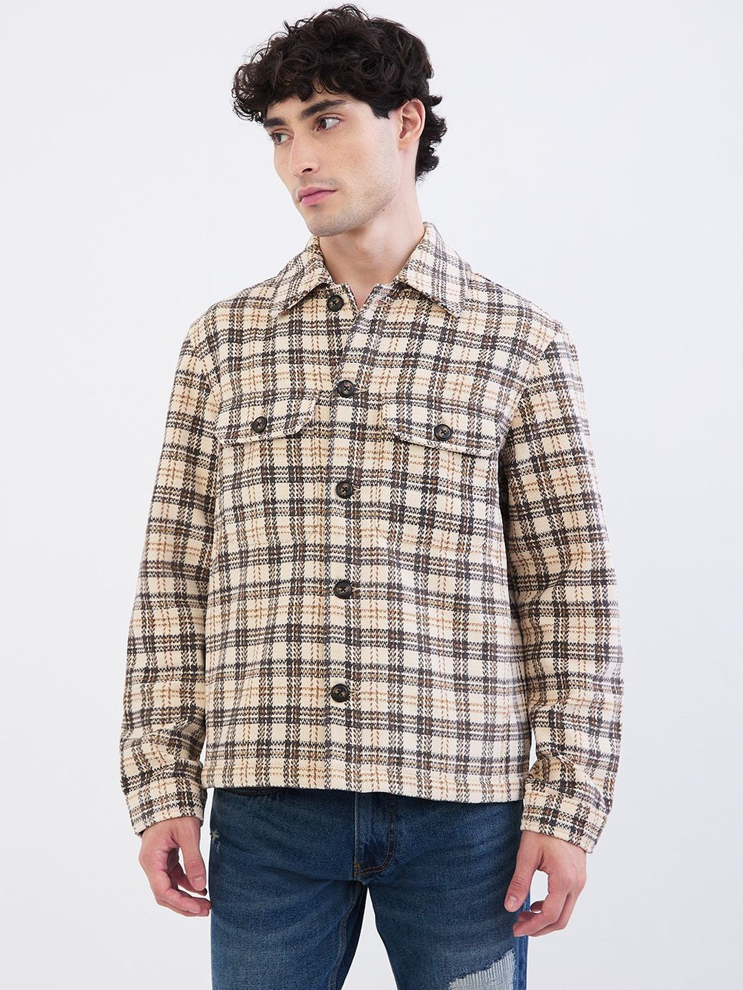 SPYKAR Men Brown Cotton Jackets