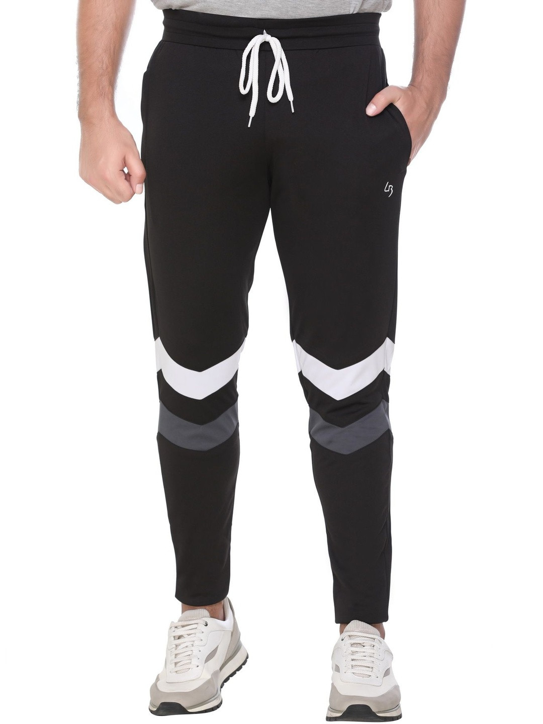 LEE BONEE Men Black Polyester Training or Gym Track Pants