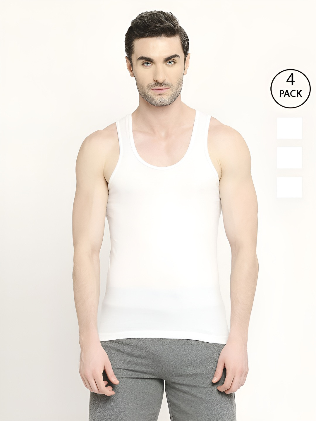 VIP Men Pack of 4 Sleeveless Undershirt Innerwear Vests