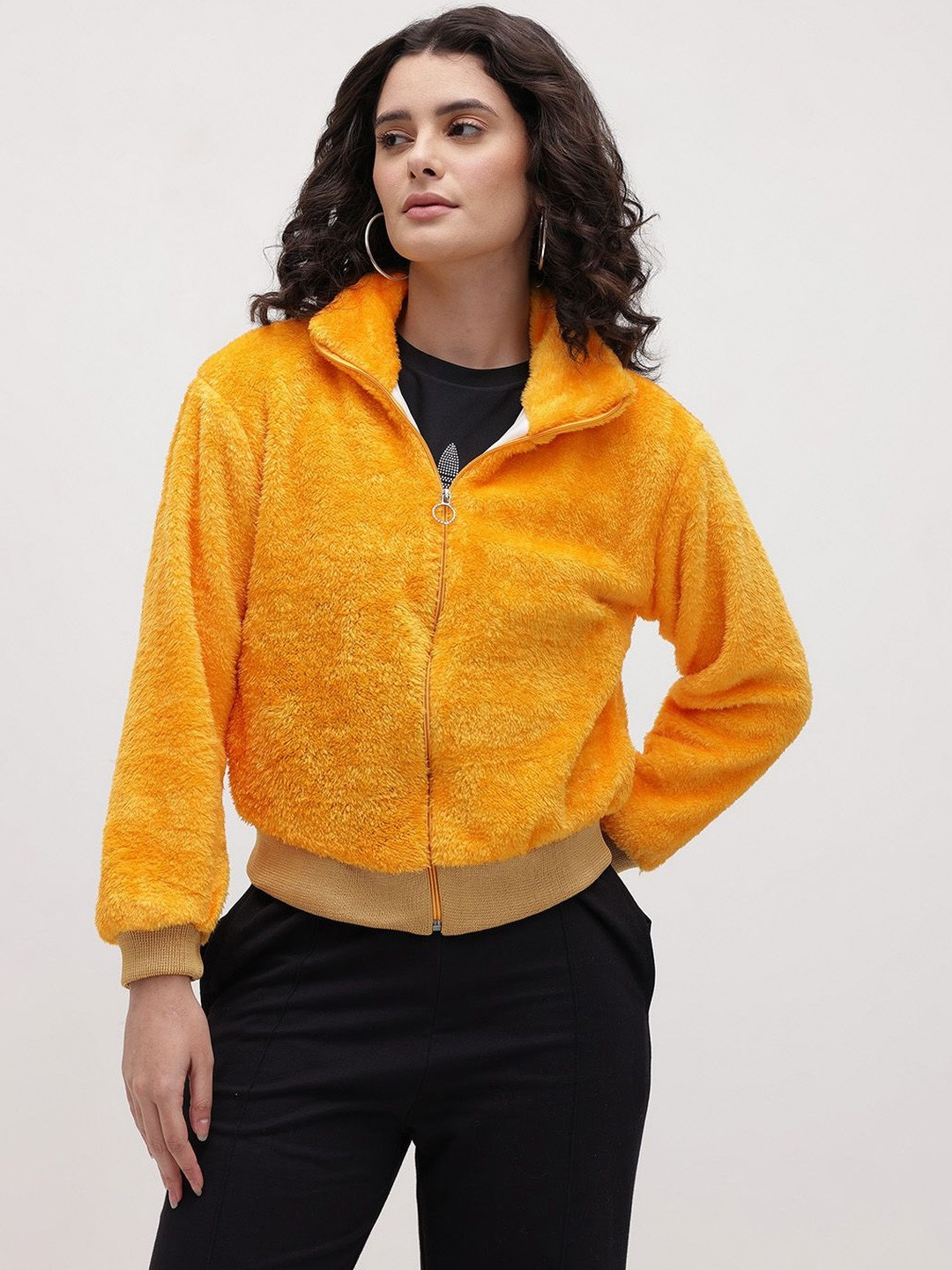 Roadster Women Yellow Wool Sporty Jacket