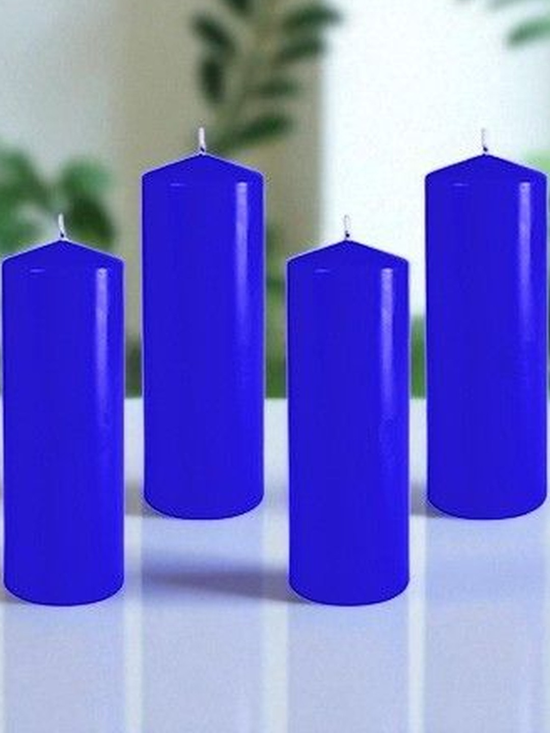 ASIDEA Blue 4 Pieces Pillar Candles