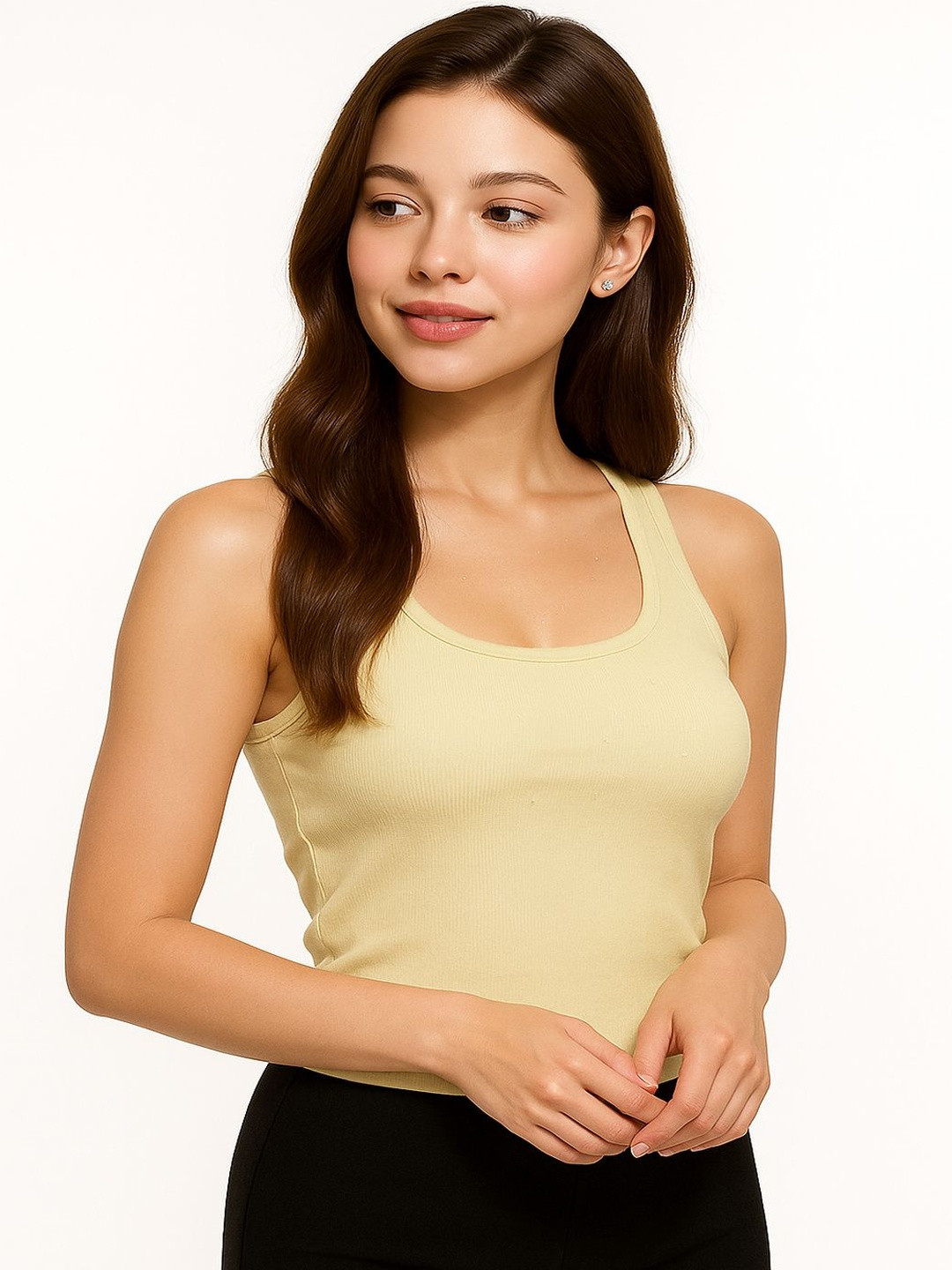 CORTICA Women Pack of 2 Yellow Cotton Camisole Slips