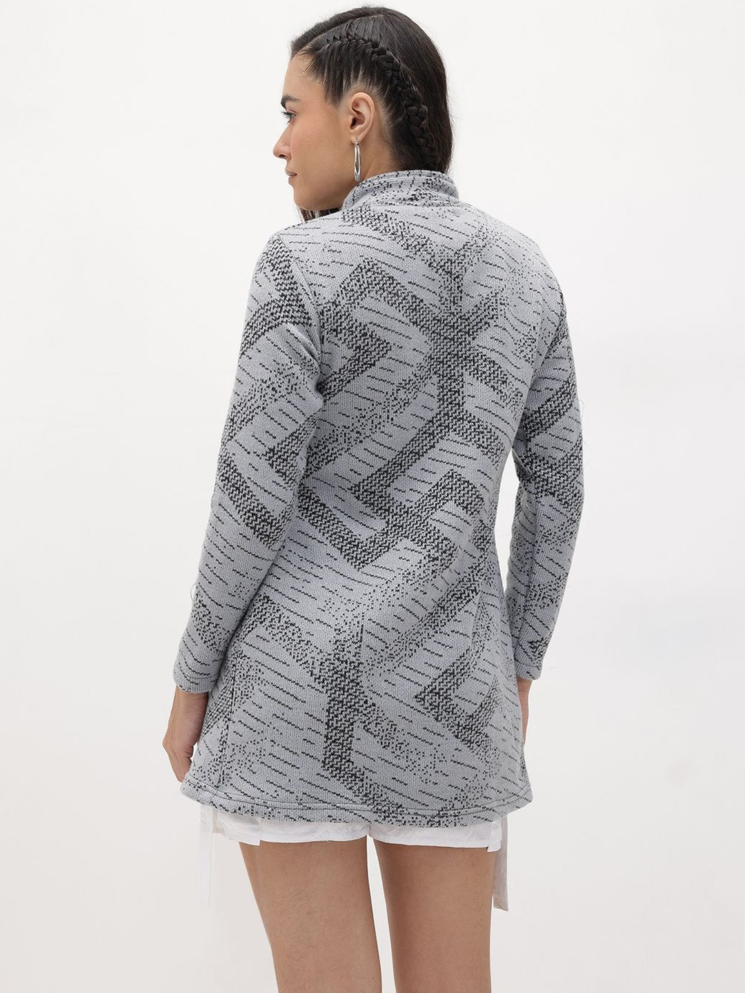 Roadster Women Grey Wool Cardigan Sweaters