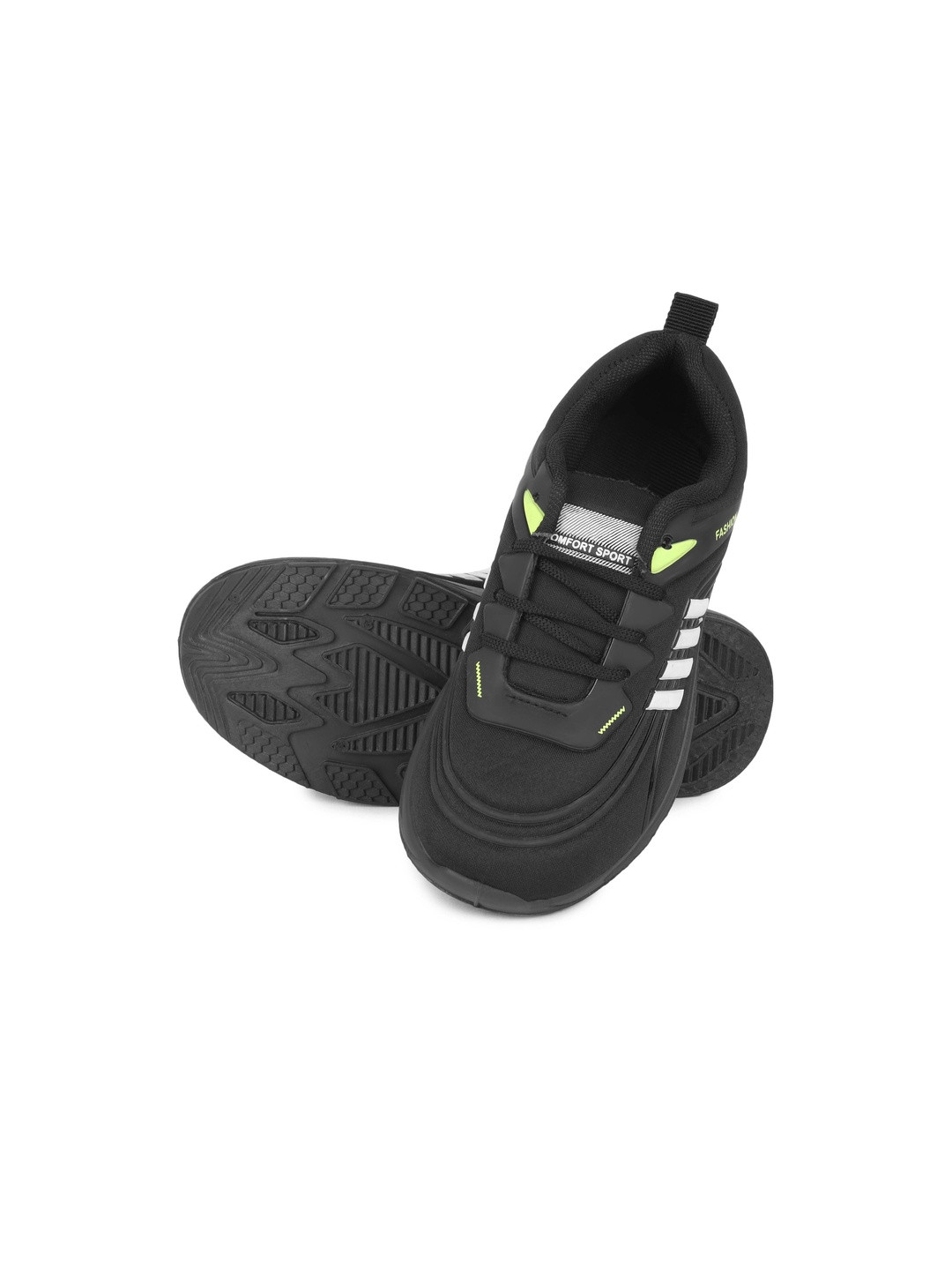 DRACKFOOT Boys Black Printed Mesh Loafers