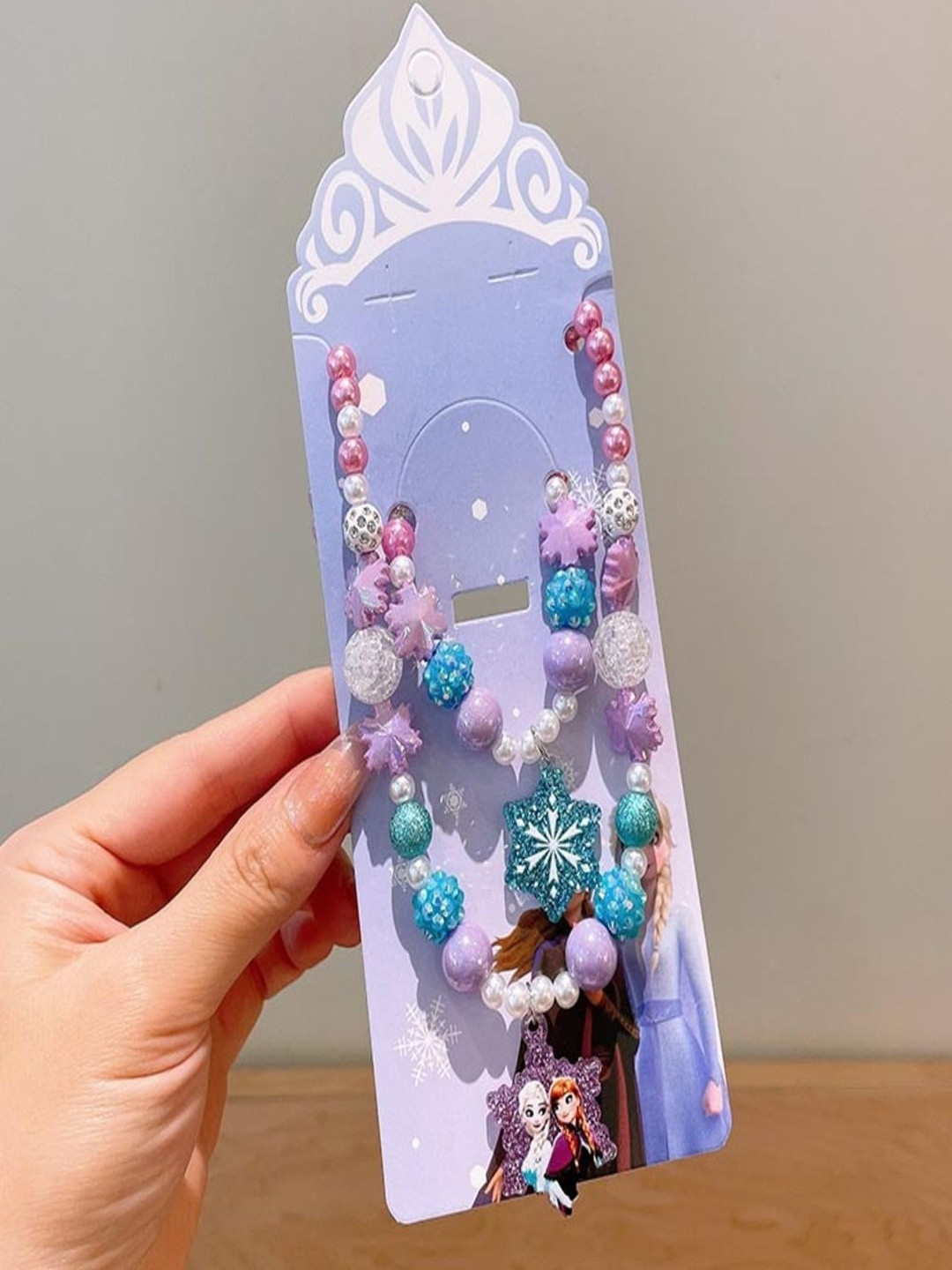 SAPRAA TRENDS Kids-Girls NA Copper Artificial Stones and Beads Jewellery Set