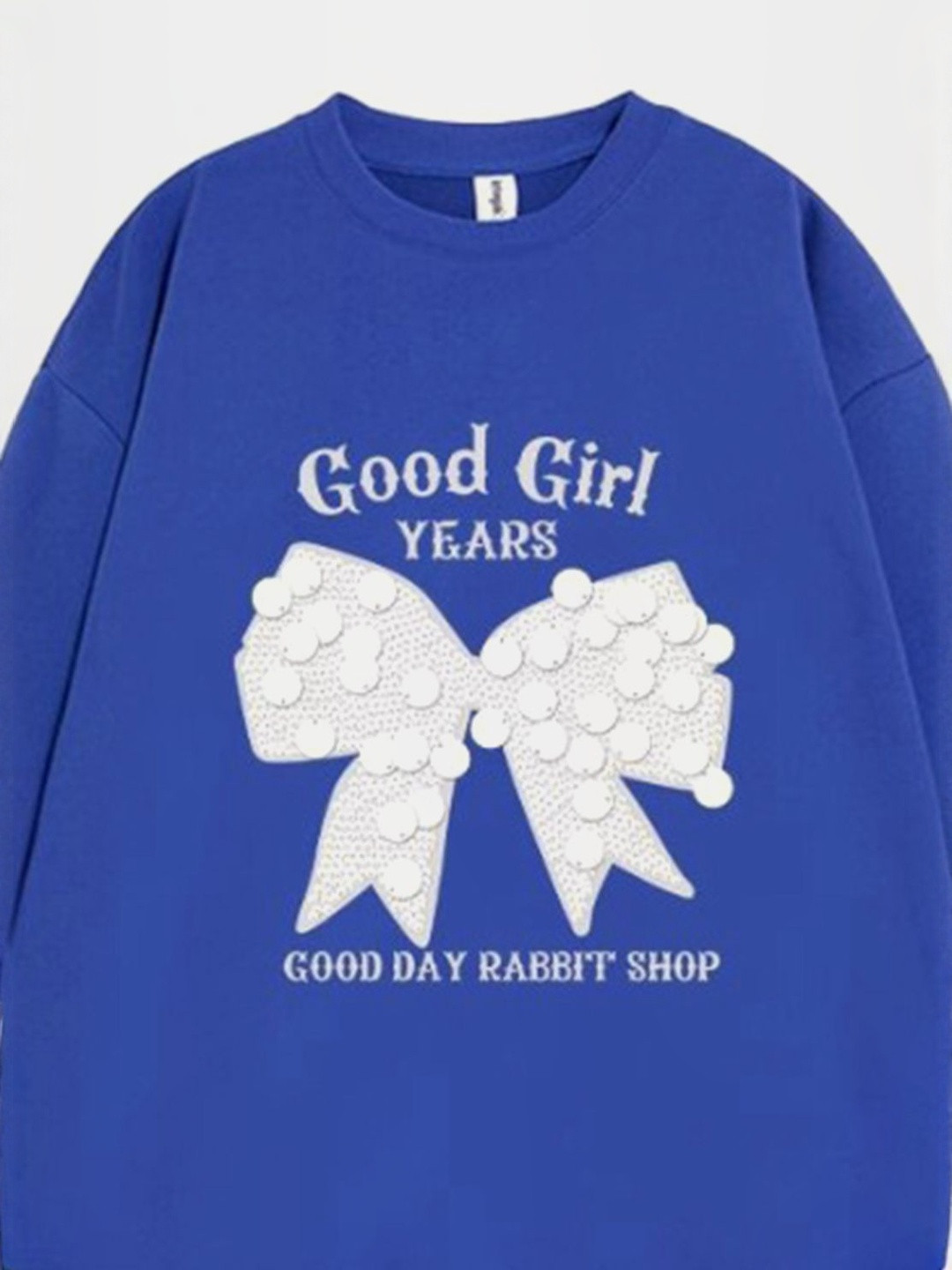 DressBerry Women Blue Printed Polyester Sweatshirt