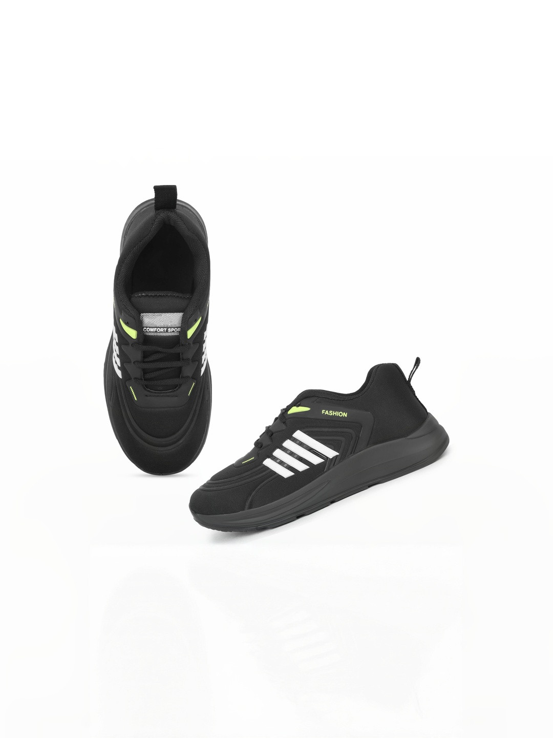 PENNEN Boys Black Printed Mesh Loafers