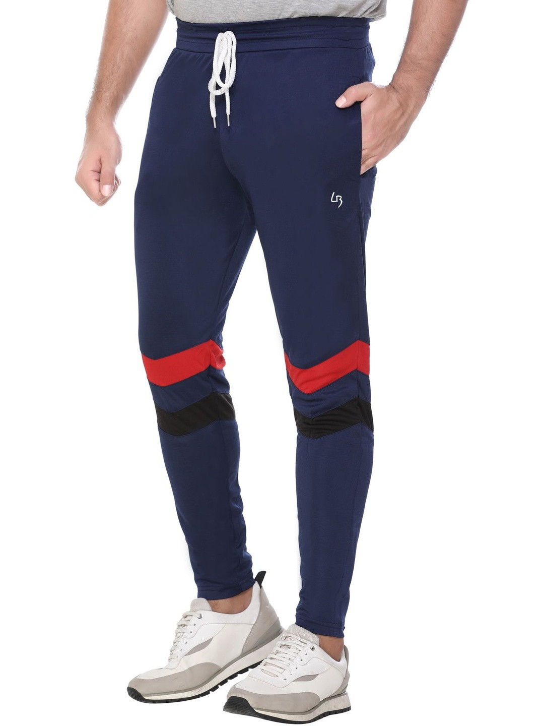 LEE BONEE Men Navy Blue Polyester Training or Gym Track Pants