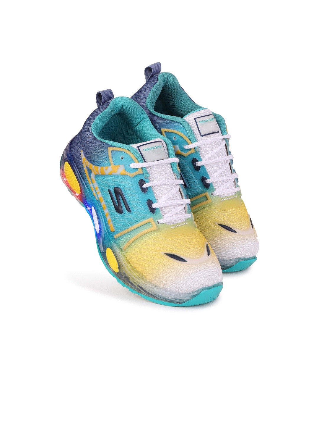 DRACKFOOT Boys Green Printed Mesh Loafers