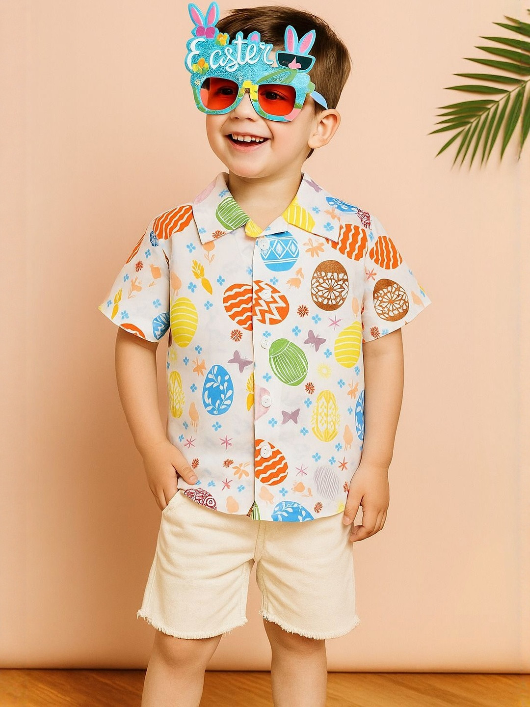 AMBARDI FASHION Boys Easter Printed Casual Shirt