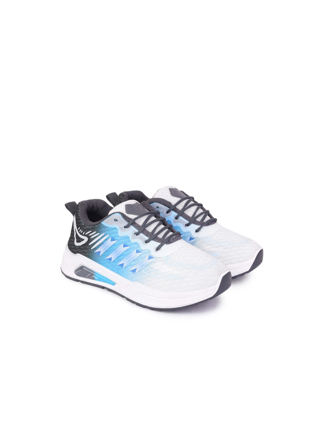 DRACKFOOT Boys Blue & White Printed Lace Up Round Toe Mesh Sneakers