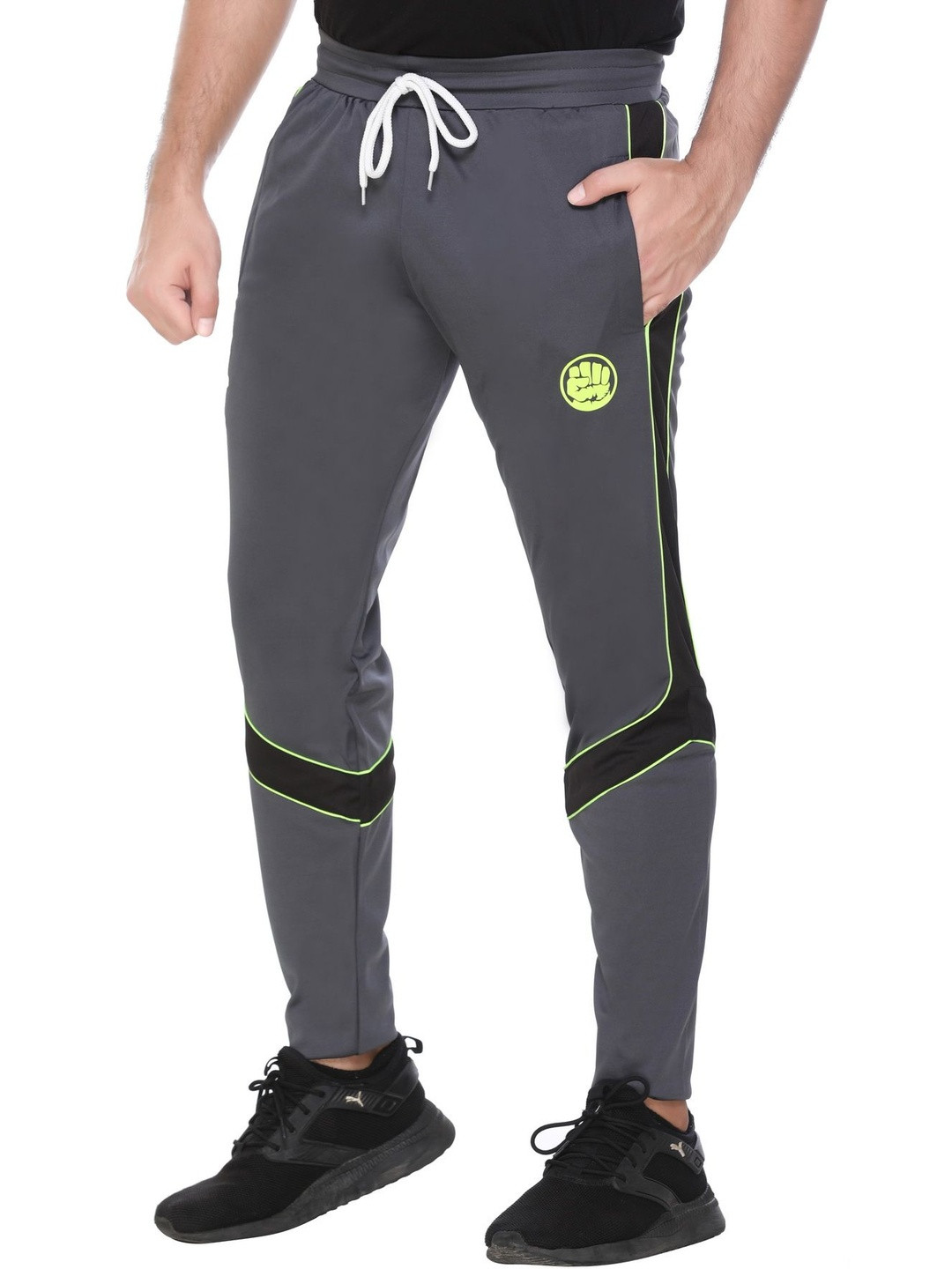 LEE BONEE Men Grey Polyester Training or Gym Track Pants