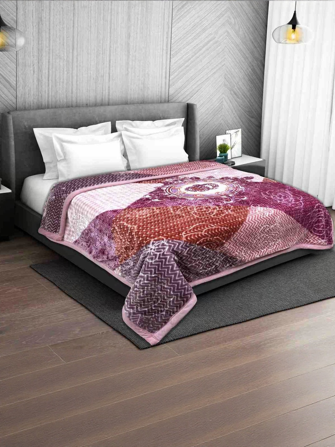 Signature Rose Floral Mink Heavy Winter Double Bed Blanket