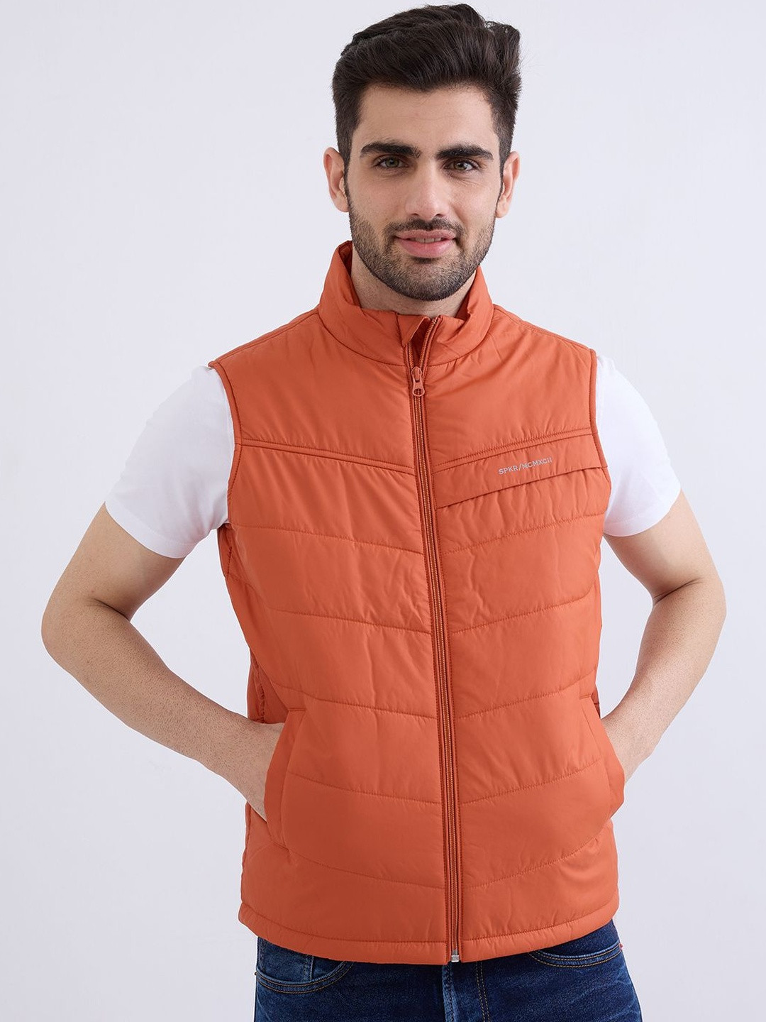 SPYKAR Men Orange Polyester Jackets