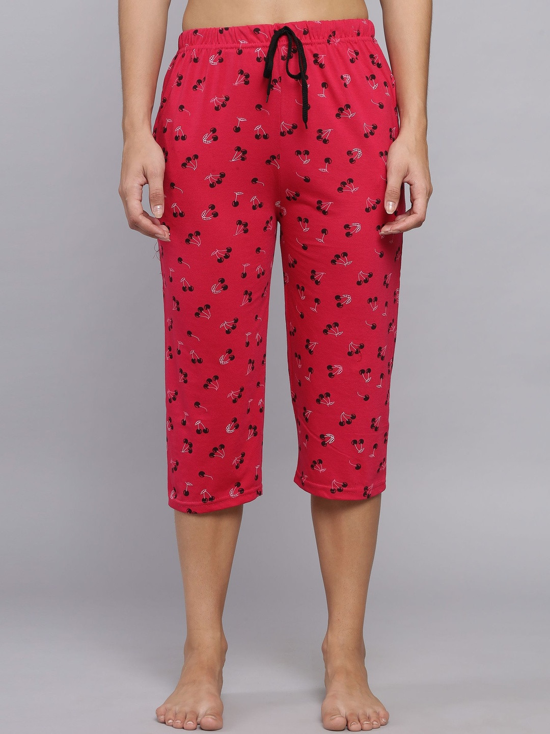 TRENDY WORLD Women Pack of 2 Cherry Printed Capris Set