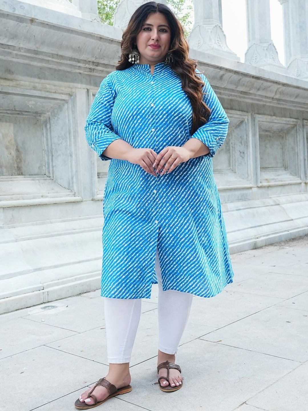 DIVASTRI Women Purple Voile A-Line Kurtas