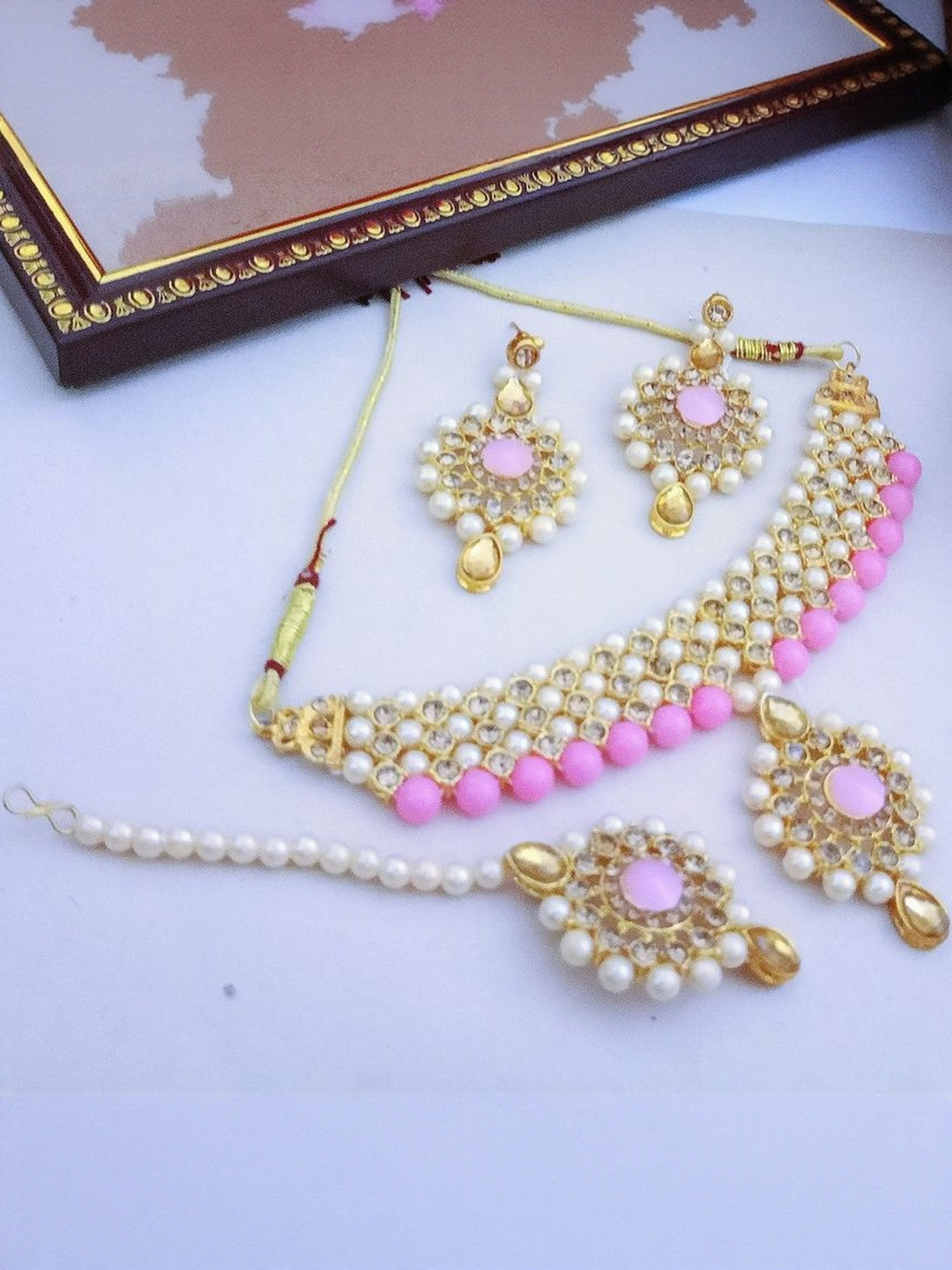 NAYANSH Unisex NA Alloy Artificial Stones Jewellery Set