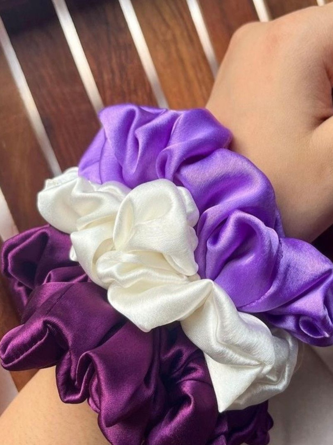 Folkdesi Women Set of 3 Satin Scrunchie