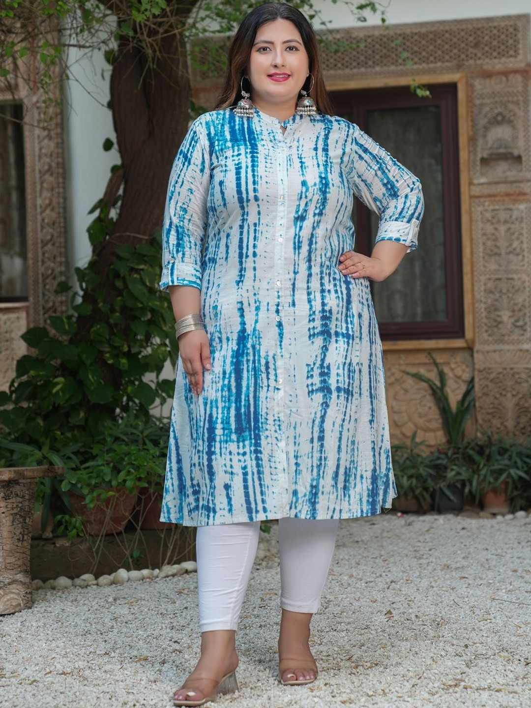 DIVASTRI Women Turquoise Blue Voile A-Line Kurtas