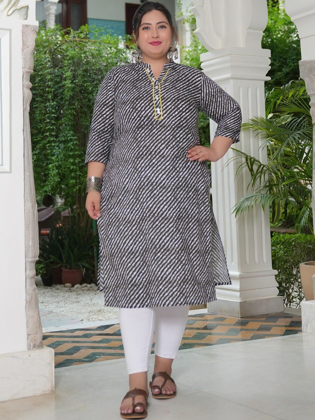 DIVASTRI Women Black Voile A-Line Kurtas