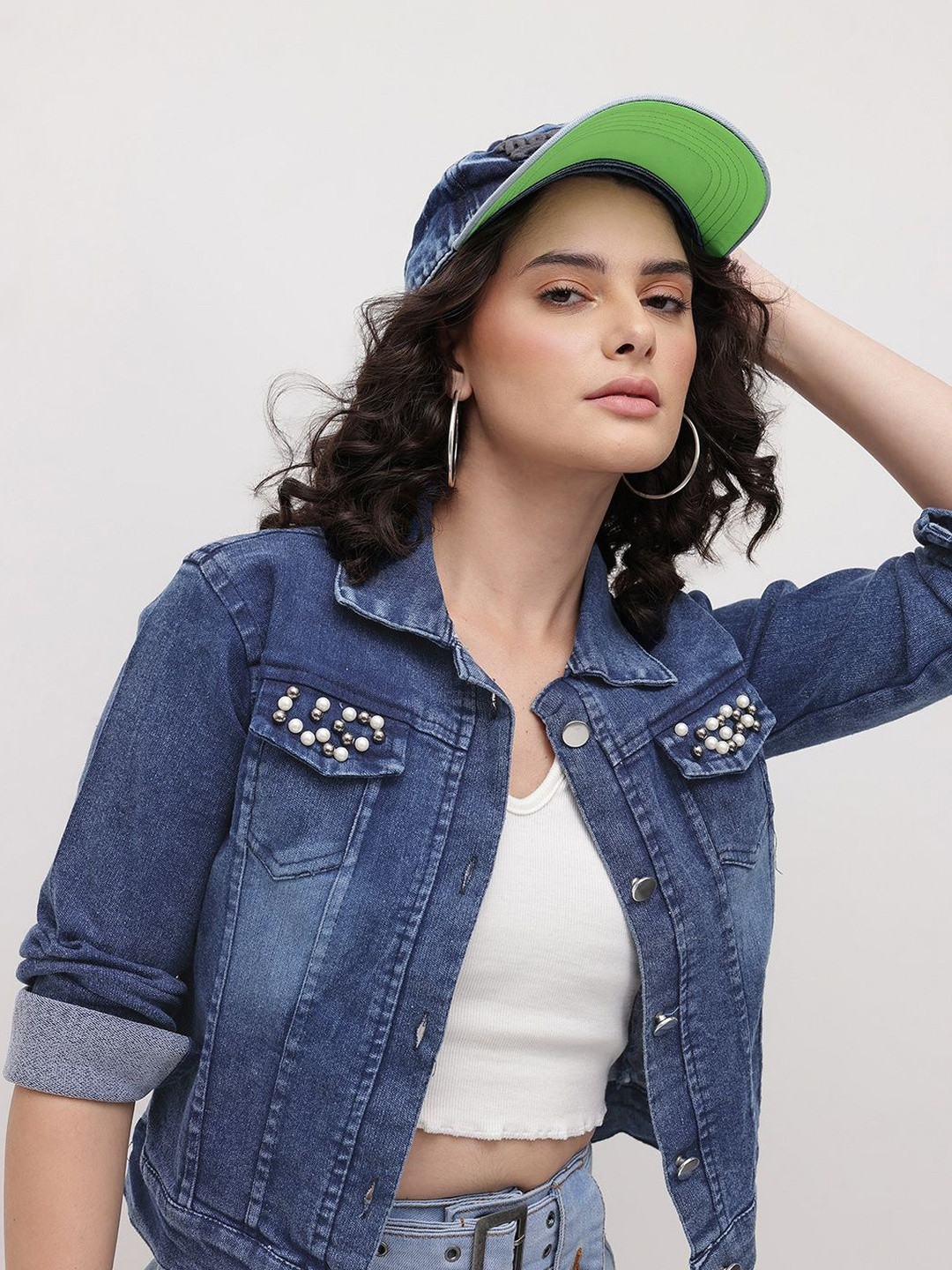 Roadster Women Navy Blue Denim Denim Jacket