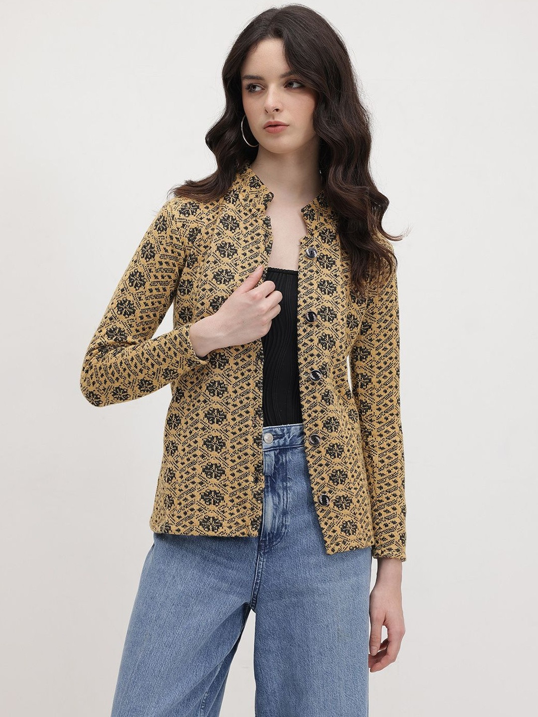 Roadster Women Black Wool Cardigan Sweaters