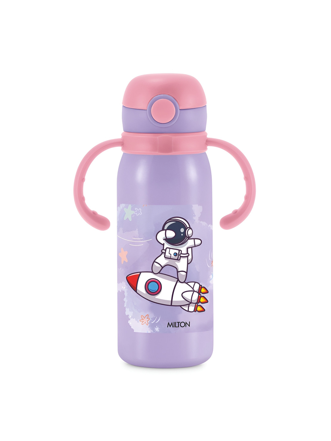Milton Purple & White Stainless Steel Printed Vacuum Water Bottle 625 ml