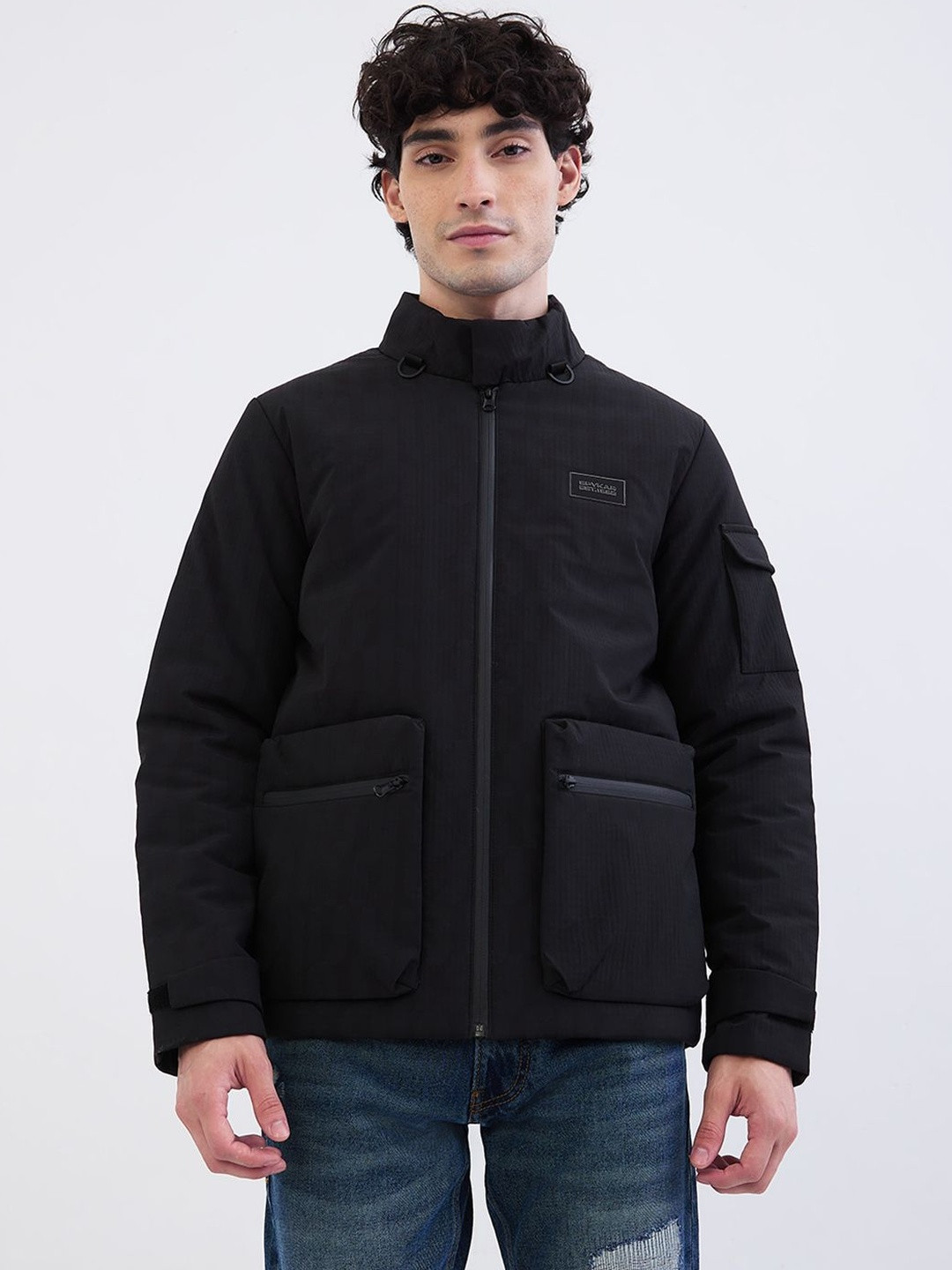 SPYKAR Men Black Polyester Jackets