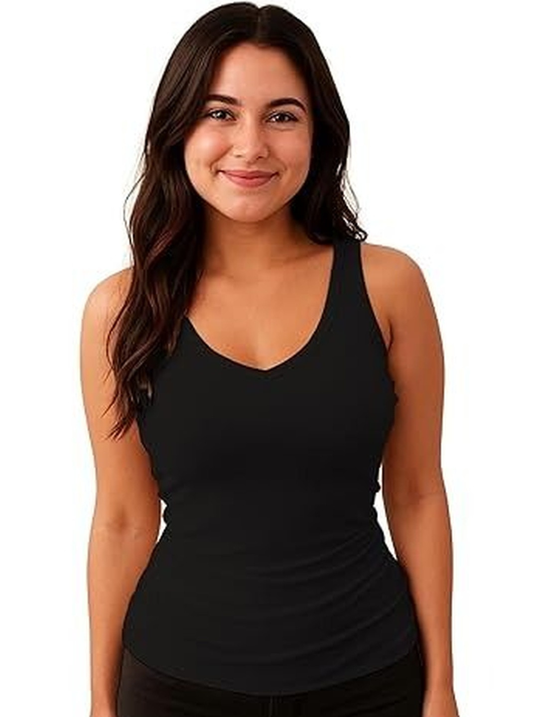 Eleg & Stilance Ribbed V-Neck Tank Top