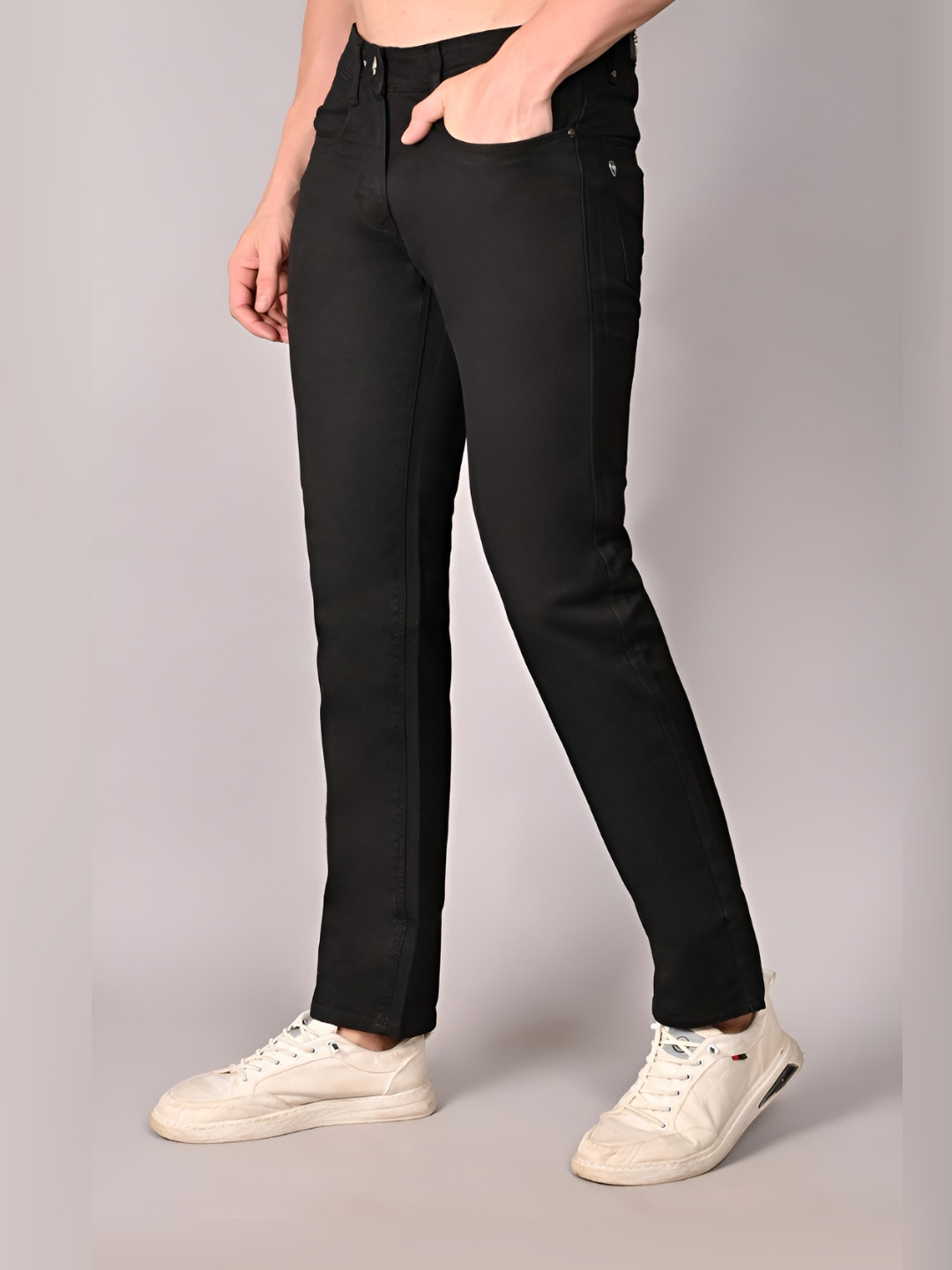 WHITE APPLE JNS Men Regular Fit High-Rise Jeans