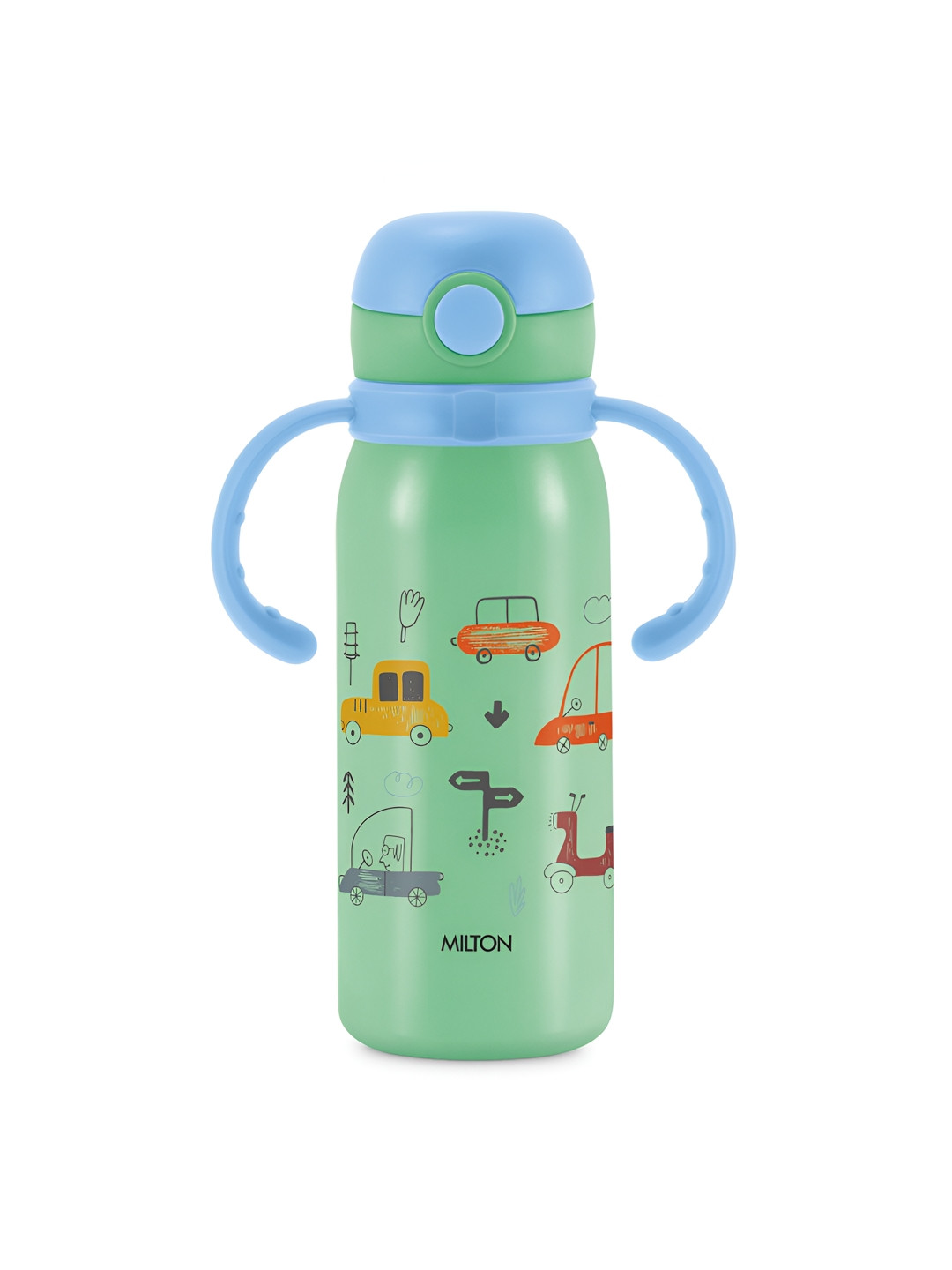 Milton Sea Green & White Stainless Steel Printed Vacuum Water Bottle - 625ml