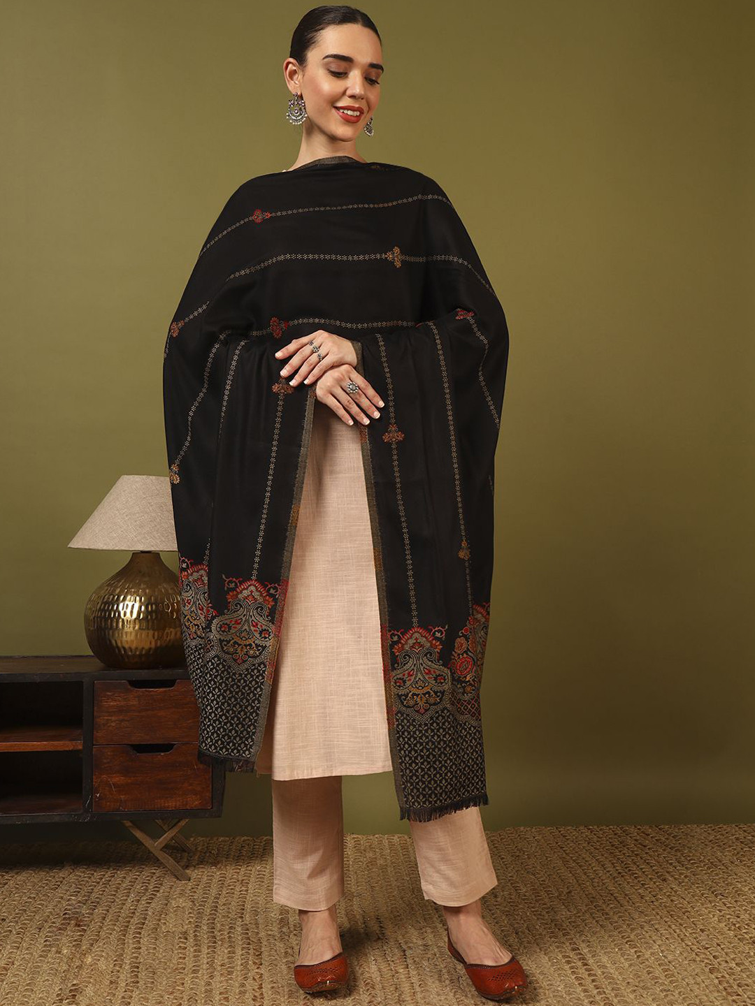 Kala Maison Ethnic Motifs Woven Design Shawl