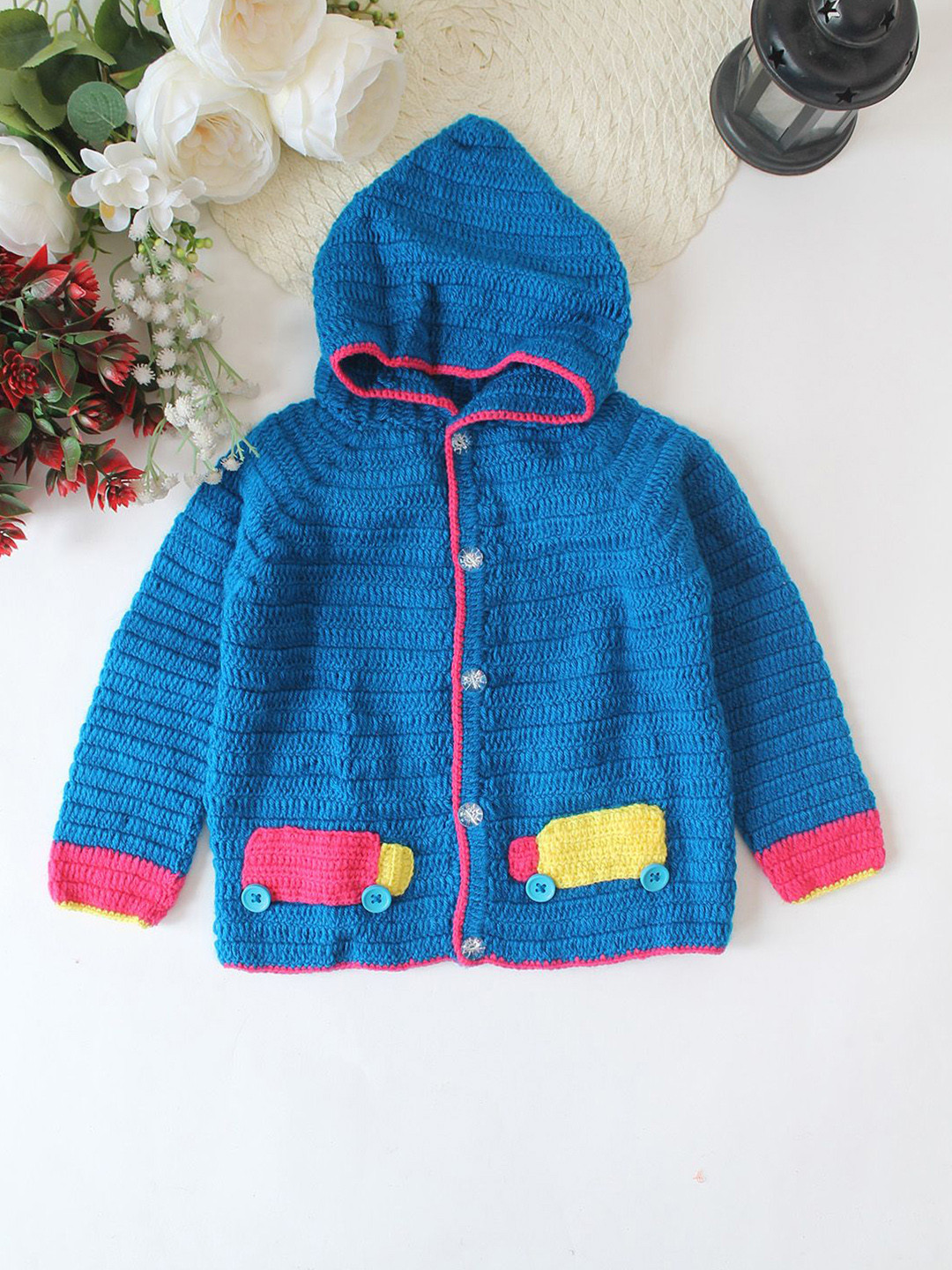Woonie Kids Handmade Crochet Hooded Cardigan