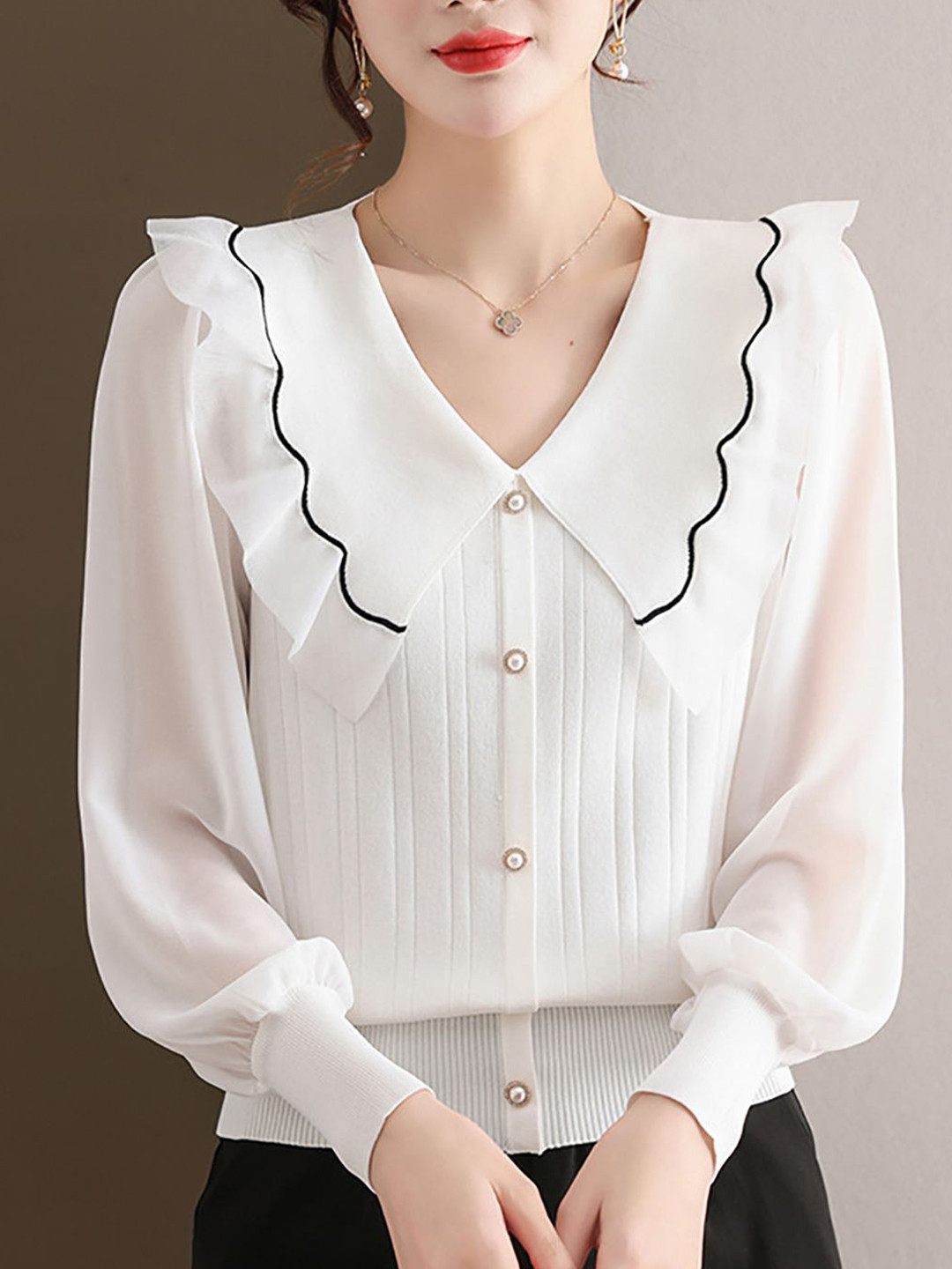 all about you Women Solid V-Neck Long Sleeves Regular Open Knit Top