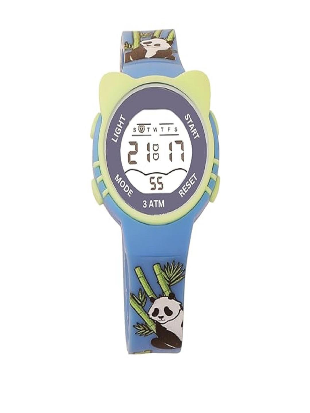 STYLEFLIX Kids Navy Blue Cartoon Face Print Water Proof Digital Watch