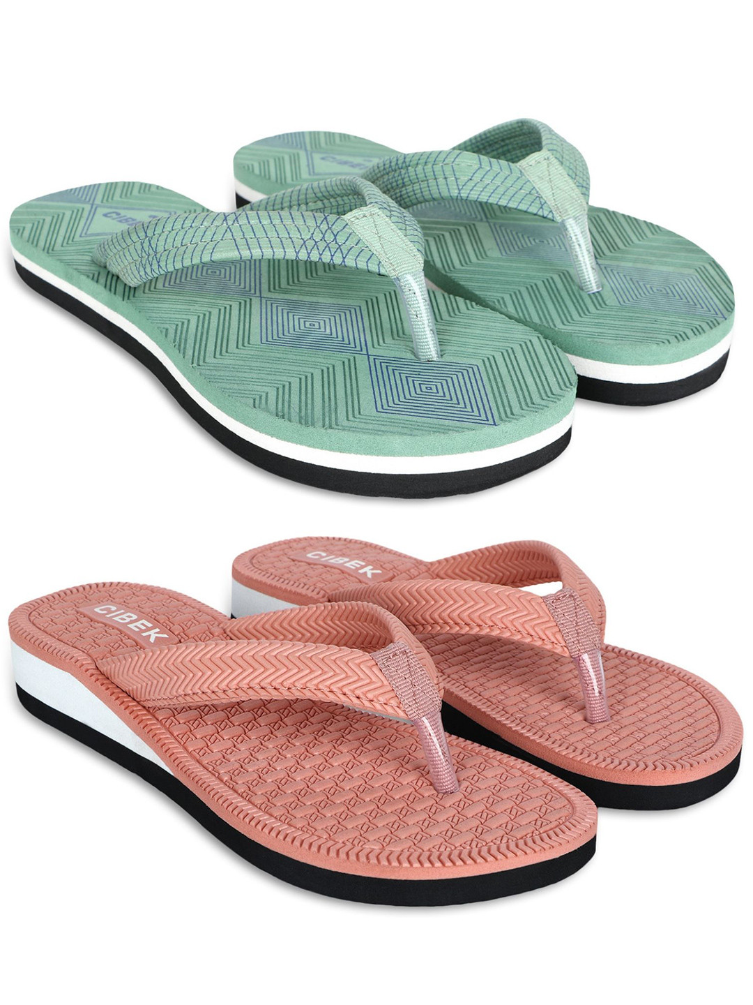 CIBEK Women pair of 2  Thong Flip-Flops