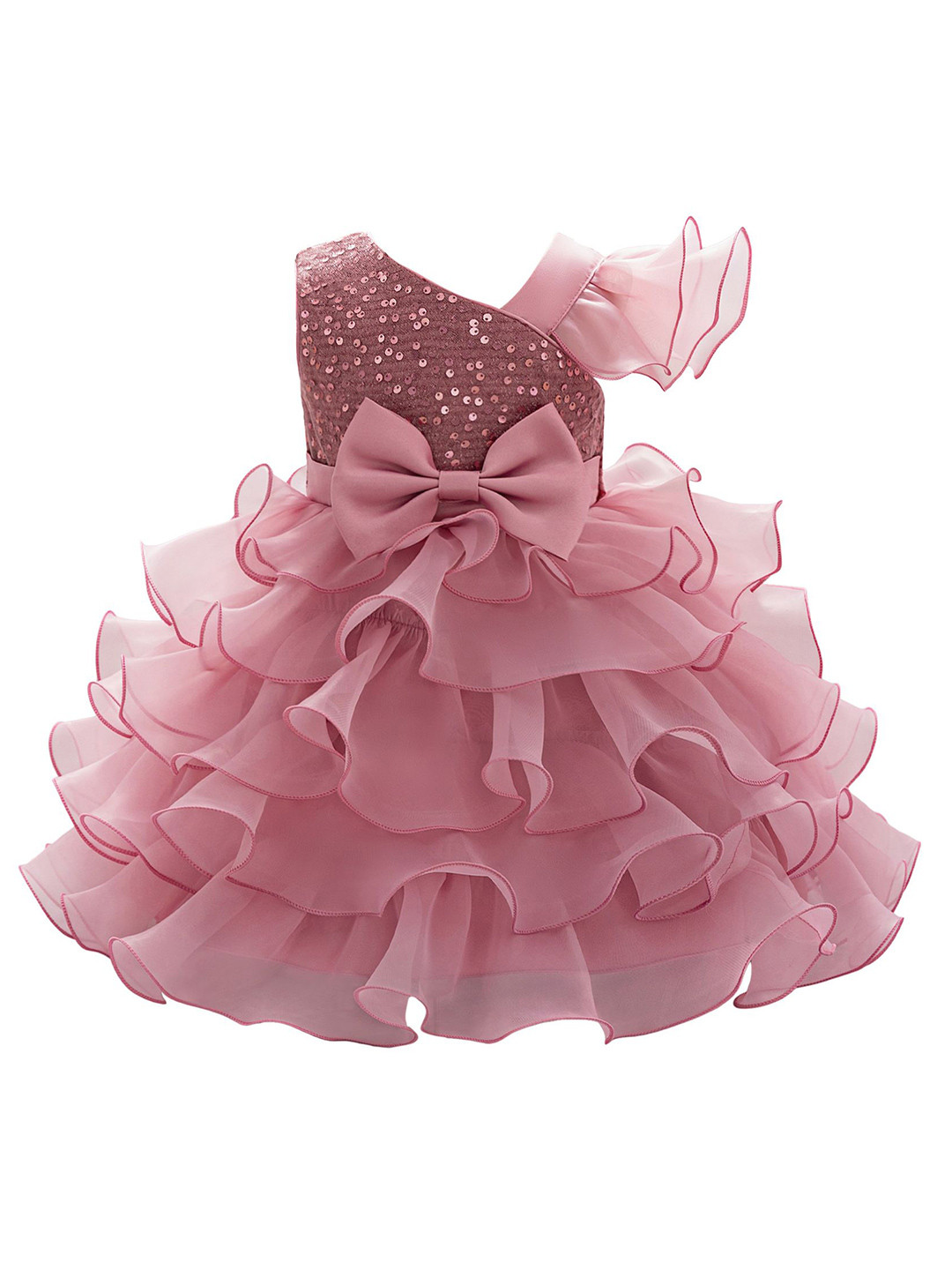 StyleCast x Revolte Girls Embellished V-Neck Layered Fit & Flare Midi Dress
