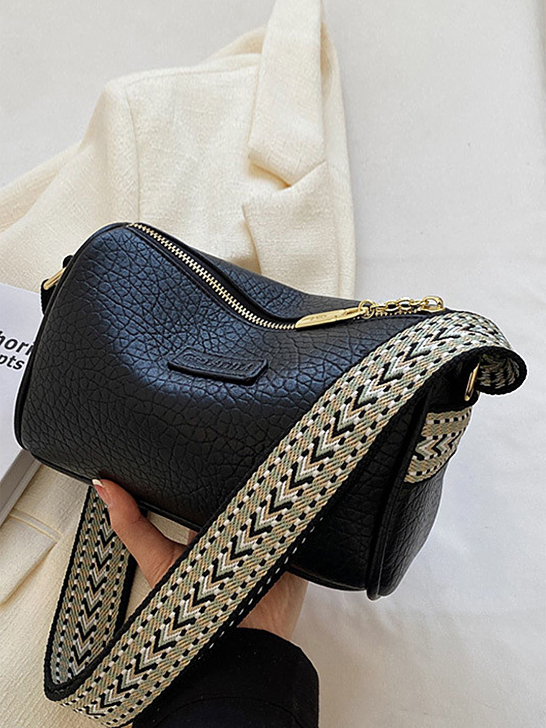 LULU & SKY Textured Oversized Crossbody Sling Bag