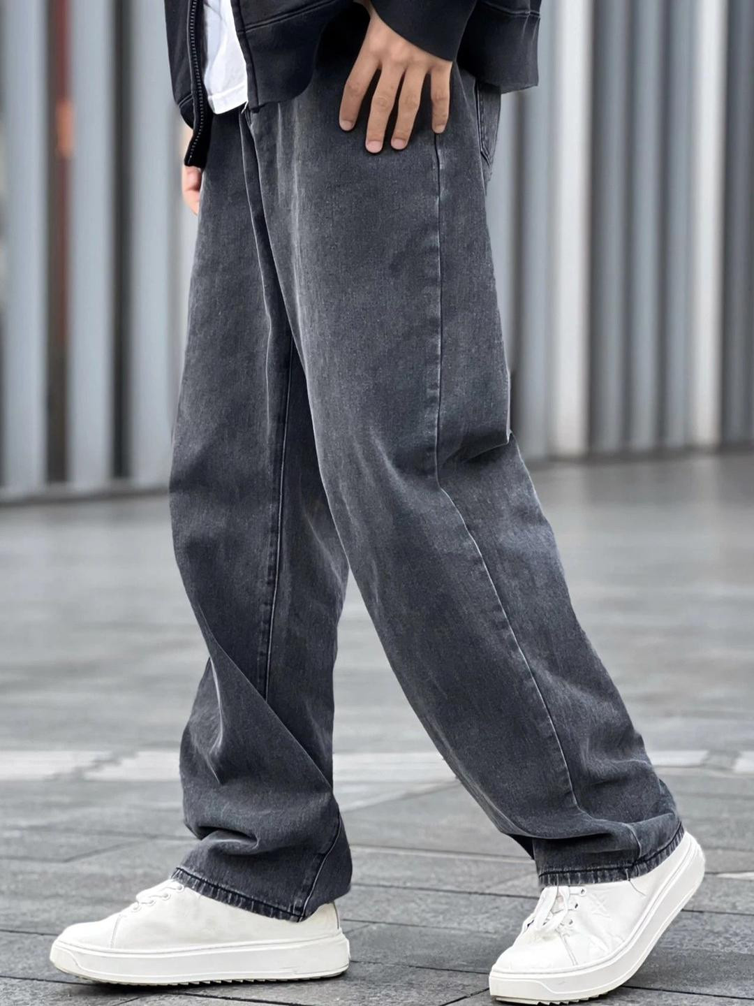 MARK VIEW Men Classic Baggy Mid-Rise Heavy Fade Jeans