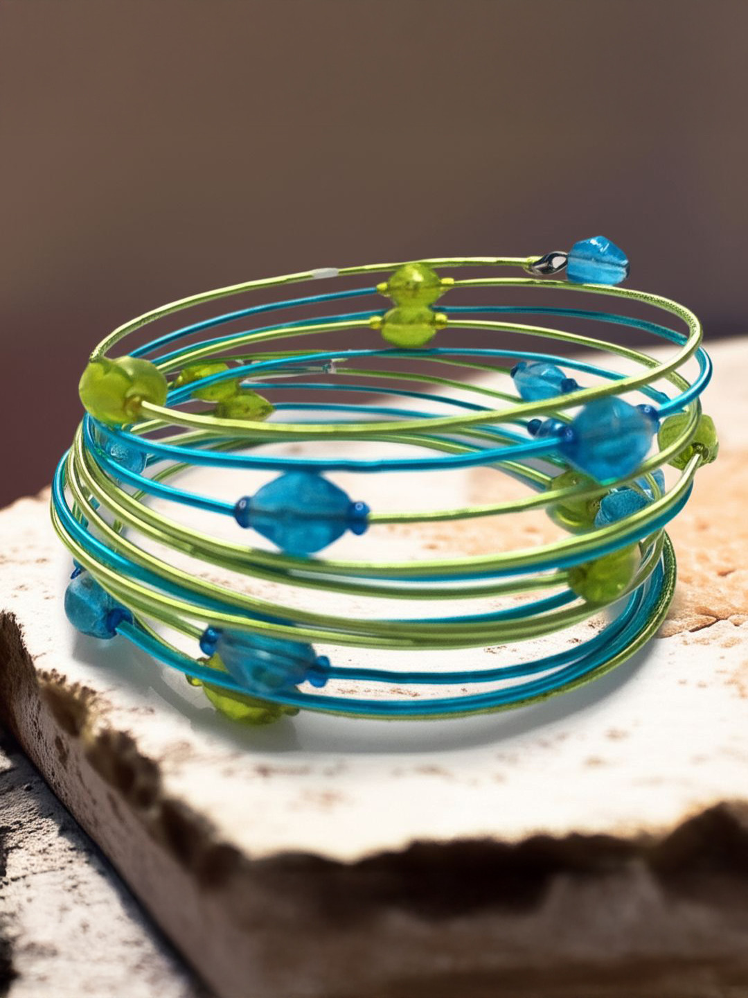 CHAHAT ACCESSORIES Artificial Beaded Boho Spiral Multistrand Bracelet