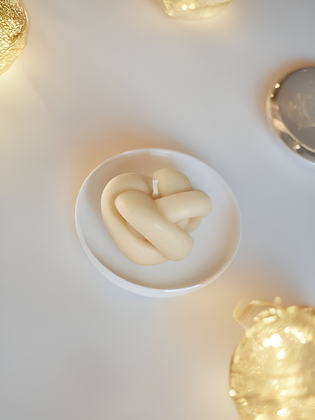 ENCEBIENCE 3 Pcs Knot Candle - Cafe Mocha