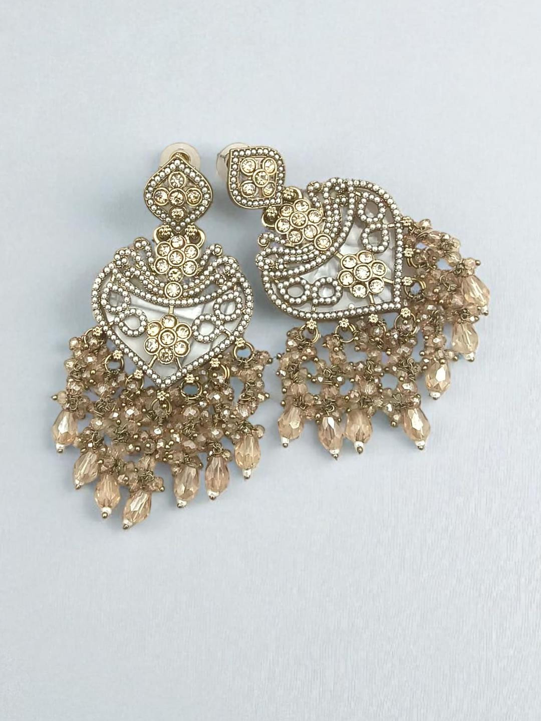 BFC - BUY FOR CHANGE Women Gold With Artificial Stones and Beads Chandbalis Earrings