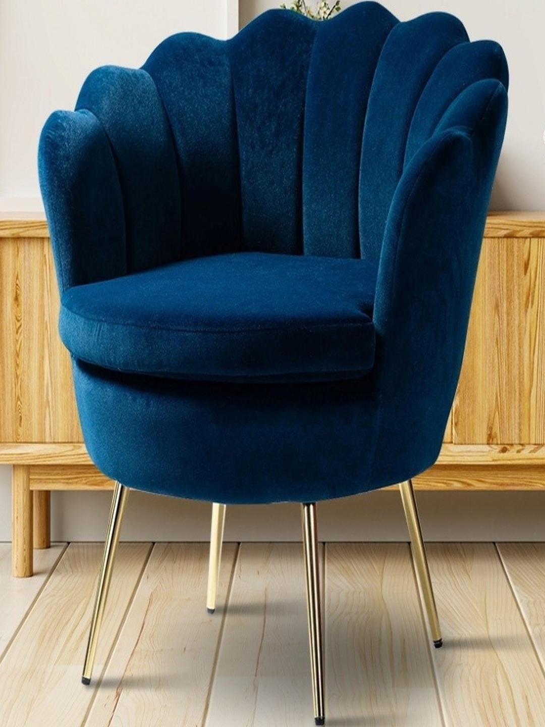 DOE BUCK Blue Velvet Lounge Chair