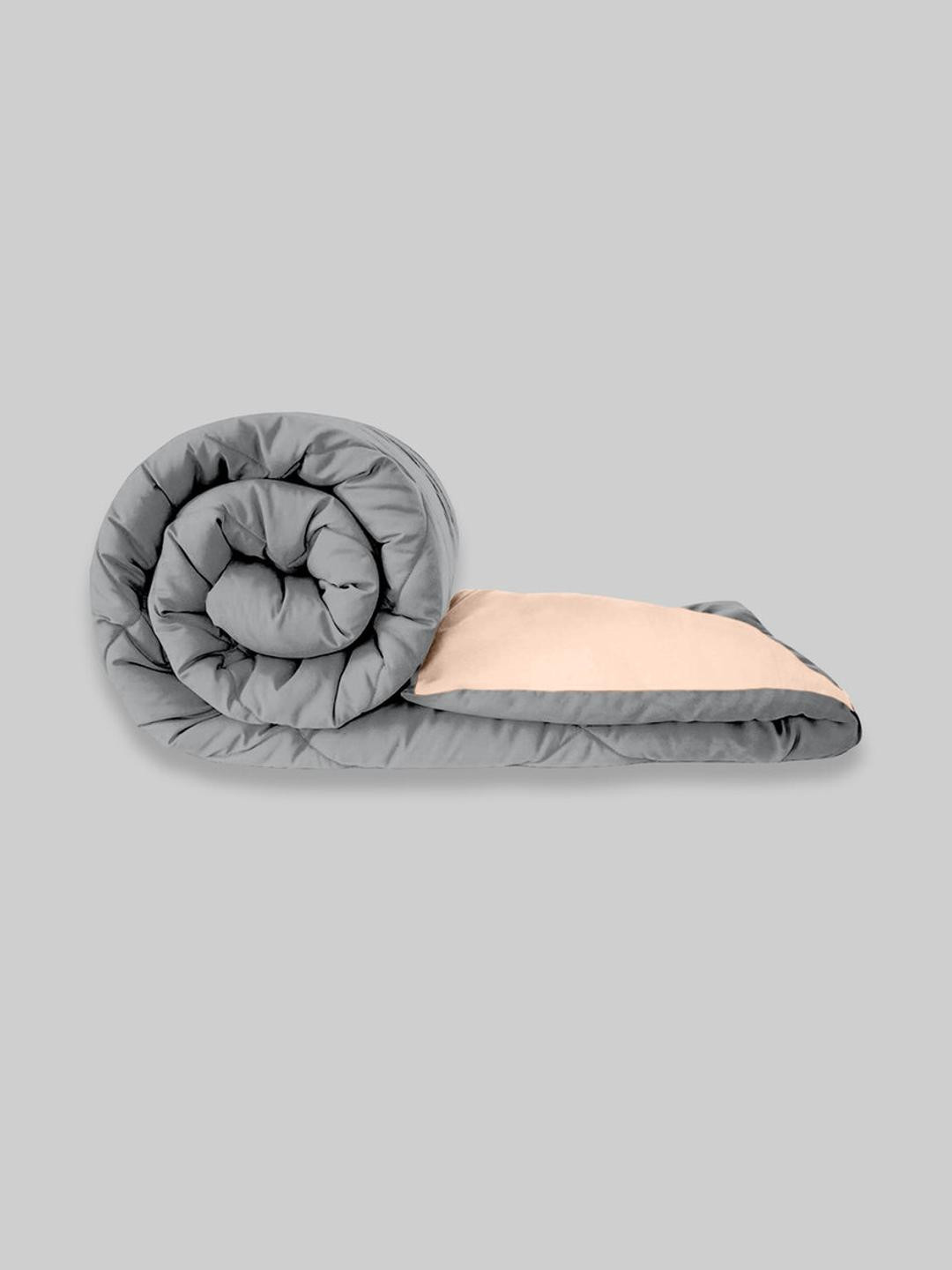 Doristyle Peach-Coloured Microfiber Heavy Winter 250 Gsm Reversible Double Bed Quilt