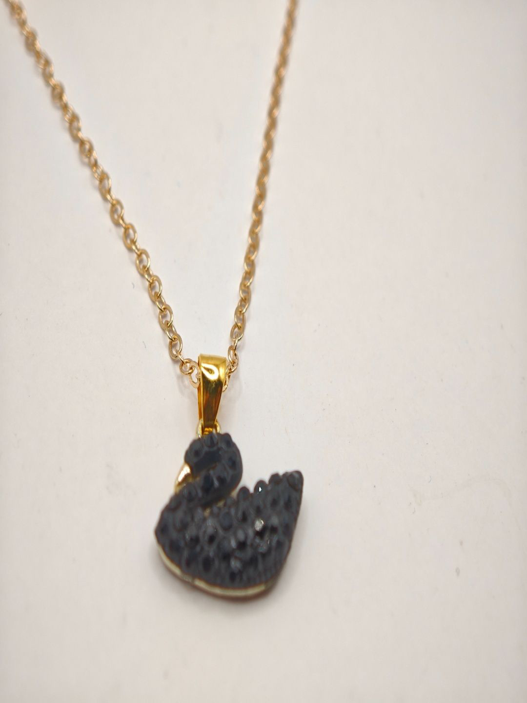 SAPRAA TRENDS Gold-Plated American Diamond Studded Anti Tarnish Animal Pendant With Chain
