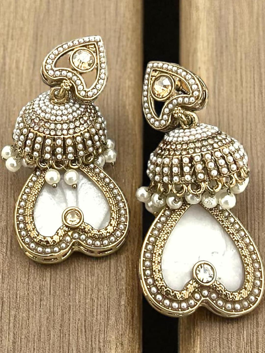 BFC - BUY FOR CHANGE Gold Plated Heart Shaped Jhumkas Earrings