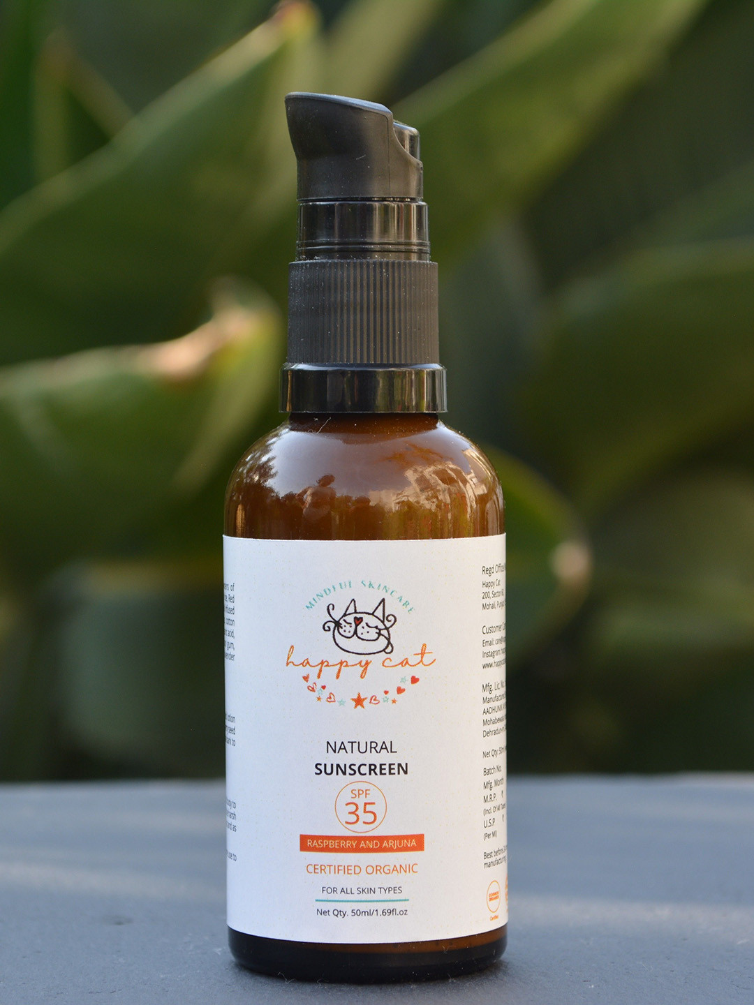 HAPPY CAT Natural Sunscreen SPF35 With Raspberry & Arjuna - 50 ml