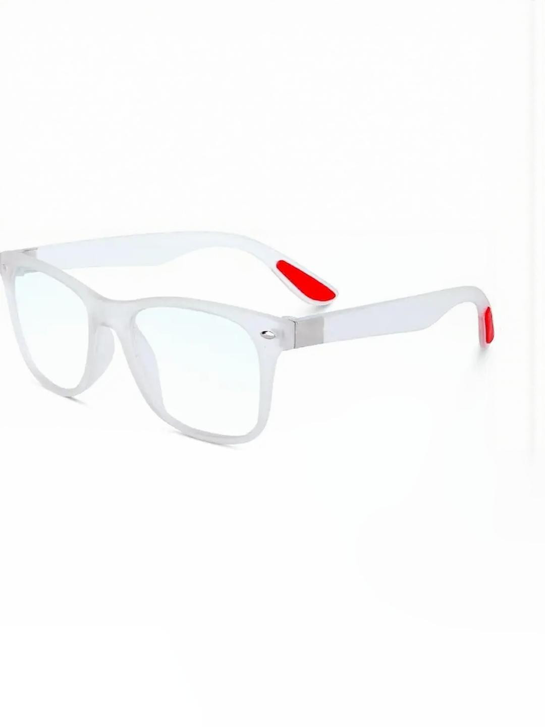 Arzonai Unisex White UV Protected Wayfarer Metal Sunglasses